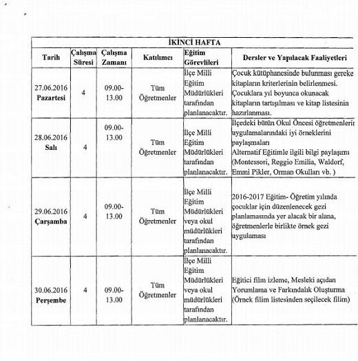 2016 Haziran Donemi Mesleki Calismalar Nerede Yapilacak Resmi Yazi